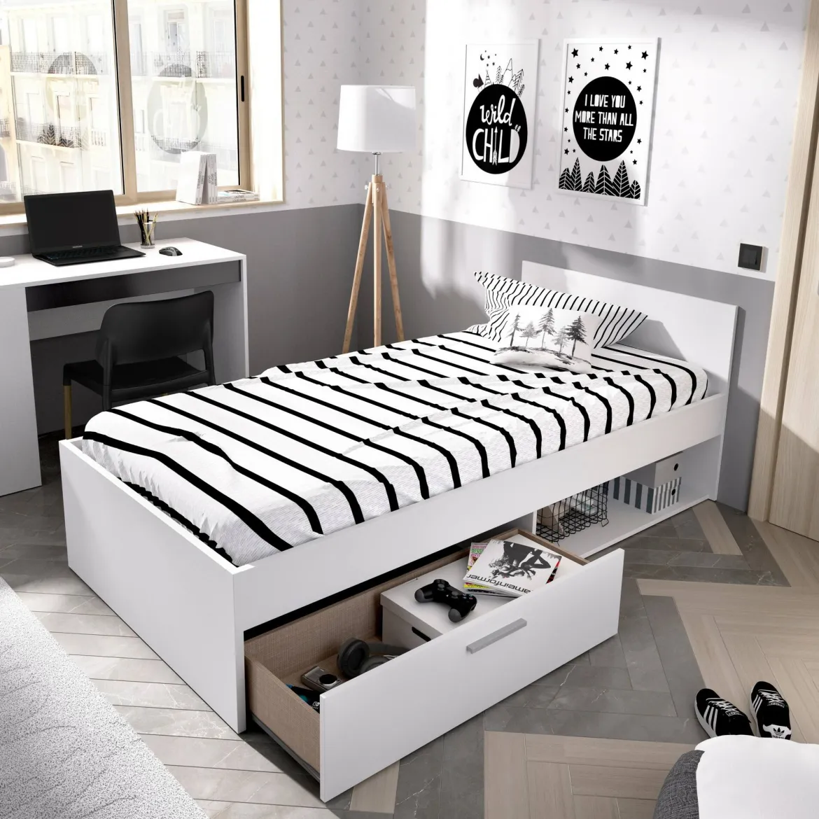 Letto per bambini 196x97cm bianco - Aromatic