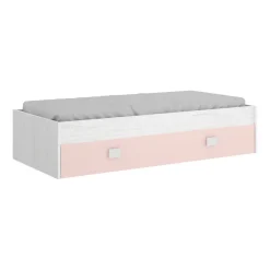 Letto per bambini 195x97cm bianco e rosa - Aikiko