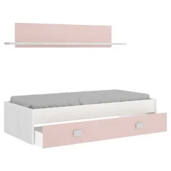 Letto per bambini 195x97cm bianco e rosa - Aikiko