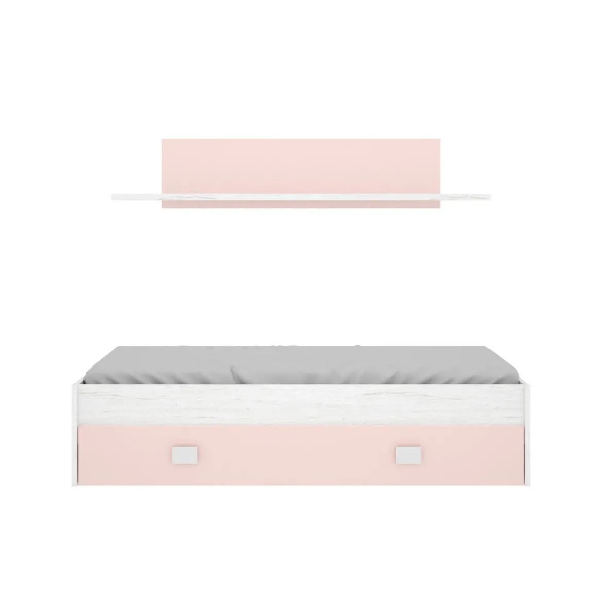 Letto per bambini 195x97cm bianco e rosa - Aikiko