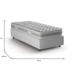 Letto 1 piazza con contenitore bianco 95x205cm chic - Agenta