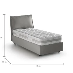Letto 1 piazza con contenitore rosso 95x205 - Astor