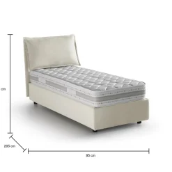 Letto 1 piazza contenitore beige 95x205cm moderno - Astor