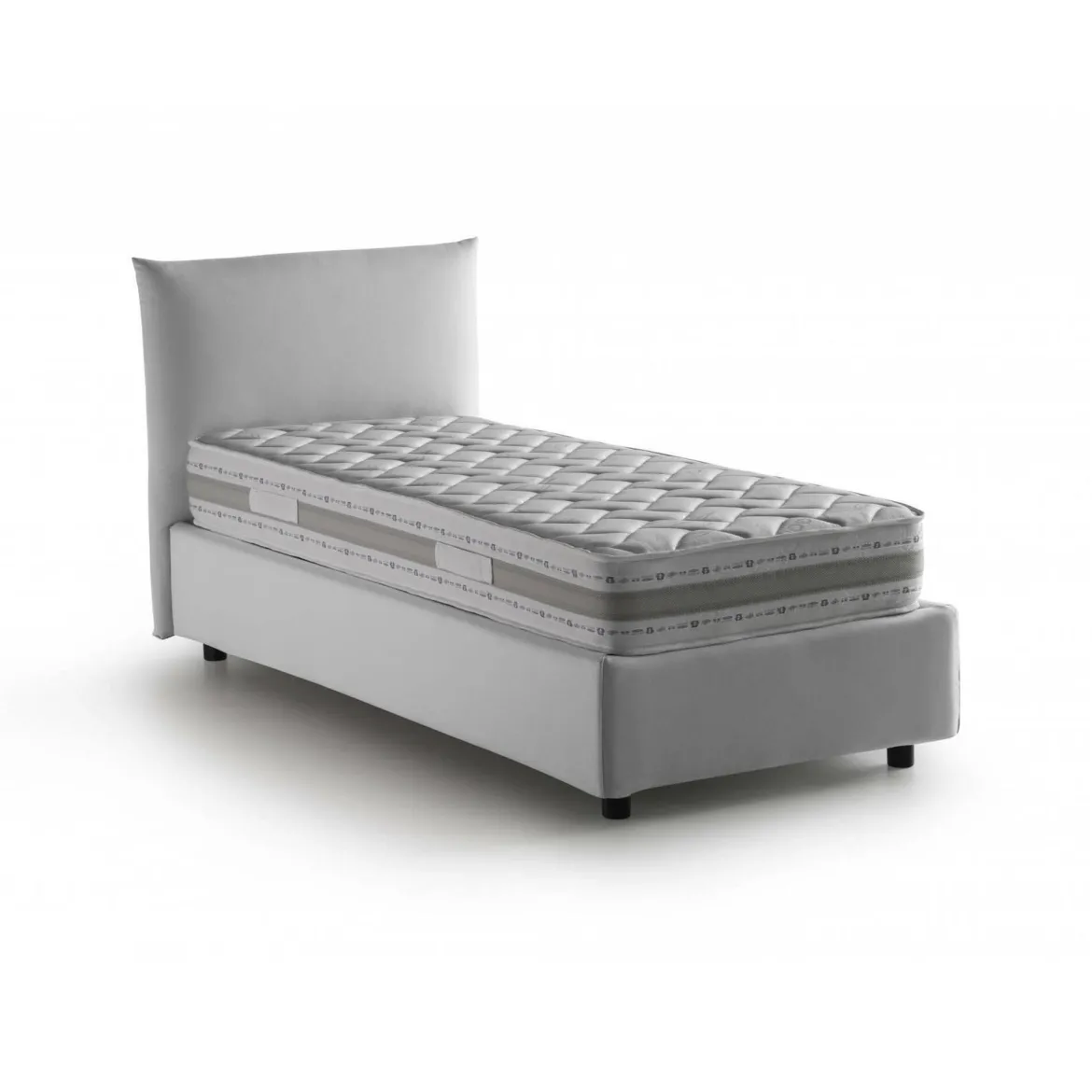 Letto 1 piazza contenitore bianco 110x215cm sfoderabile - Azeglio
