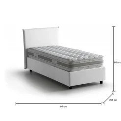 Letto 1 piazza contenitore bianco 95x205cm moderno - Aquilla