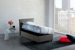 Letto 1 piazza contenitore grigio 95x205cm moderno - Acuila