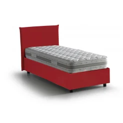 Letto 1 piazza contenitore rosso 105x205cm rivestimento in tessuto - Arminius