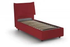 Letto 1 piazza contenitore rosso 95x205cm sfoderabile - Armaduk