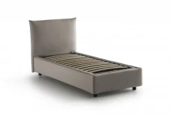 Letto 1 piazza contenitore tortora 110x215cm rivestimento in tessuto - Astianatte