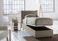 Letto 1 piazza contenitore tortora 95x205cm comfort - Armaduk