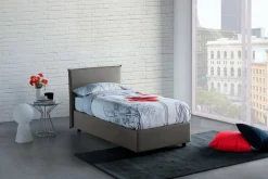 Letto 1 piazza contenitore tortora 95x205cm elegante - Astor