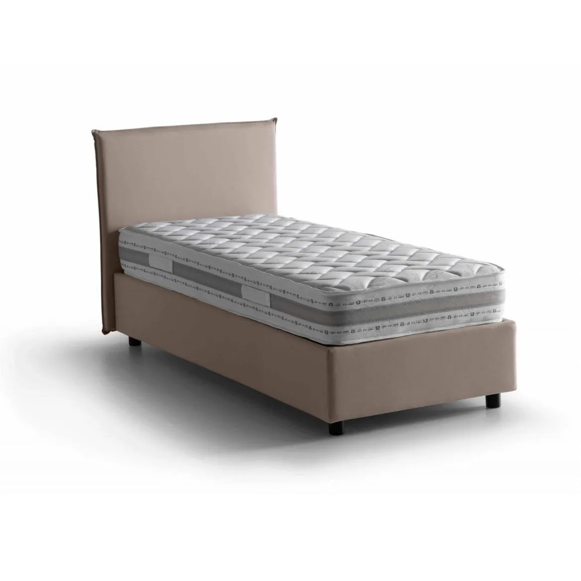 Letto 1 piazza contenitore tortora 95x205cm moderno - Acuila