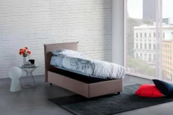 Letto 1 piazza contenitore tortora 95x205cm moderno - Acuila