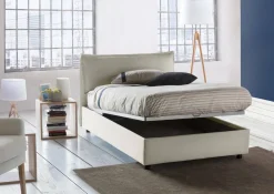 Letto piazza e mezza Abbygale, con materasso Cm 120x200 incluso, Beige
