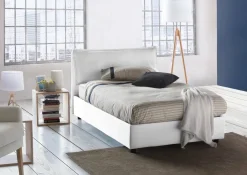 Letto piazza e mezza Abbygale, con materasso Cm 120x200 incluso, Bianco