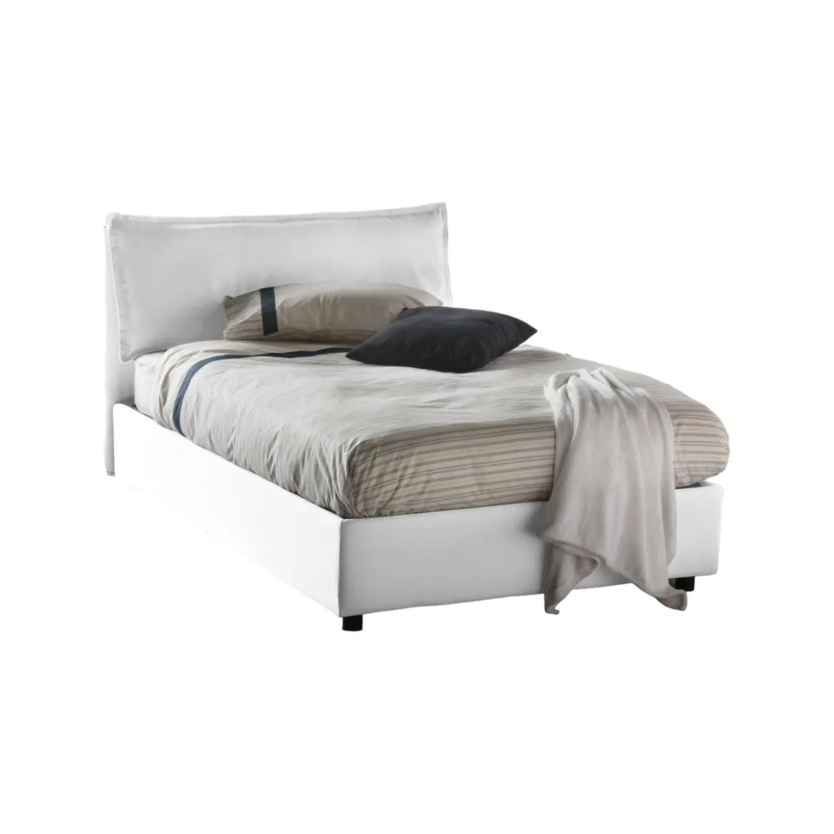 Letto piazza e mezza Abbygale, con materasso Cm 120x200 incluso, Blu