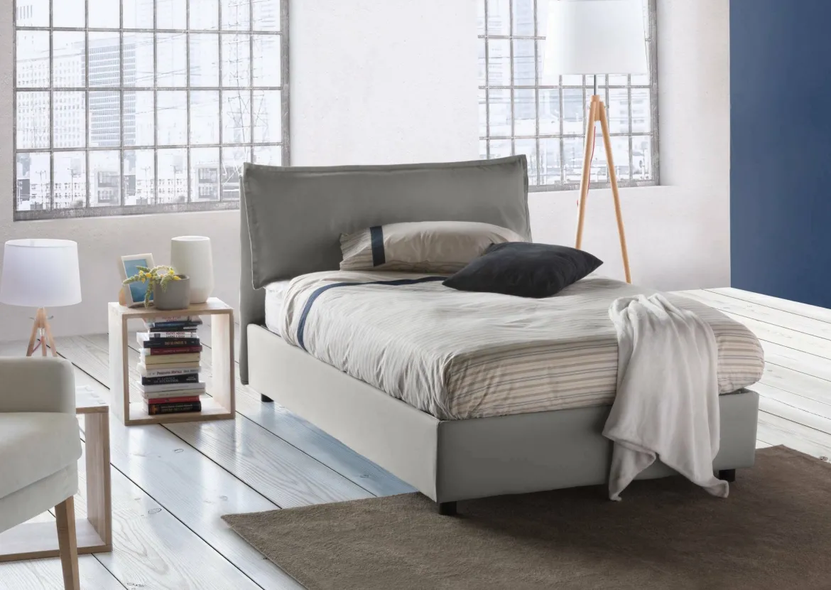 Letto piazza e mezza Abbygale, con materasso Cm 120x200 incluso, Rosso