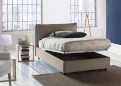 Letto piazza e mezza Abbygale, con materasso Cm 120x200 incluso, Tortora