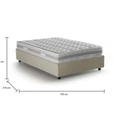 Letto piazza e mezza Abici, con materasso Cm 120x200 incluso, Beige