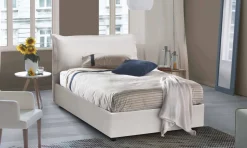 Letto piazza e mezza Aconito, con materasso Cm 120x200 incluso, Bianco