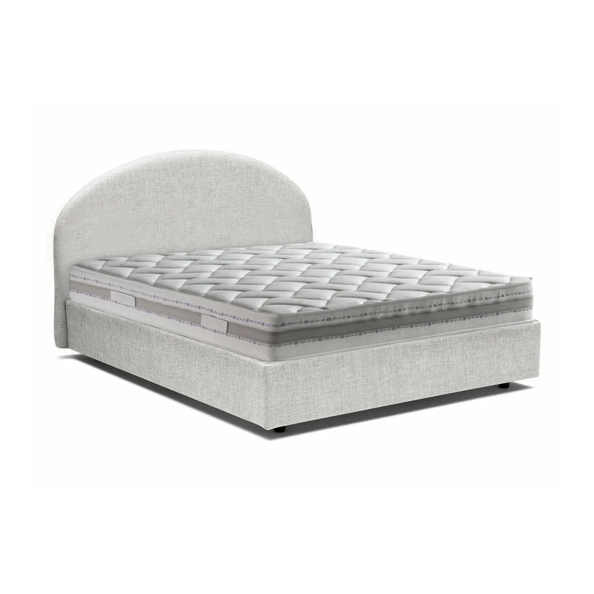 Letto piazza e mezza Acy, con materasso Cm 120x190 incluso, Bianco