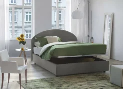 Letto piazza e mezza Acy, con materasso Cm 120x190 incluso, Tortora