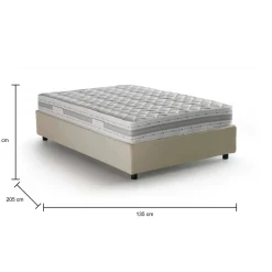 Letto piazza e mezza Aftis, con materasso Cm 120x190 incluso, Beige