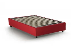 Letto piazza e mezza Aftis, con materasso Cm 120x190 incluso, Rosso