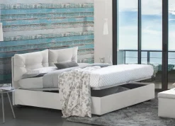 Letto piazza e mezza Agamennone, adatto per materasso Cm 120x190, Bianco