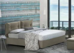 Letto piazza e mezza Agamennone, adatto per materasso Cm 120x190, Tortora