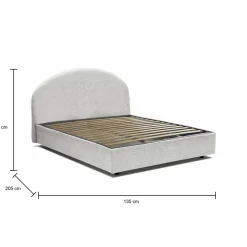 Letto piazza e mezza Akis, adatto per materasso Cm 120x190, Bianco