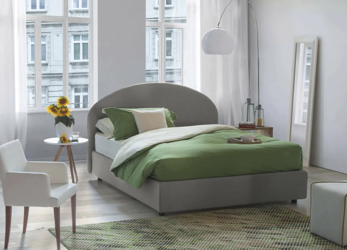 Letto piazza e mezza Akis, adatto per materasso Cm 120x190, Tortora