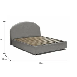 Letto piazza e mezza Akis, adatto per materasso Cm 120x190, Tortora