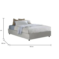 Letto piazza e mezza Alan, adatto per materasso Cm 120x190, Tortora