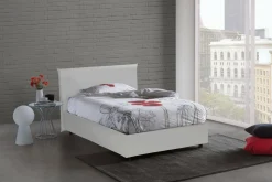 Letto piazza e mezza Alia, adatto per materasso Cm 120x190, Bianco