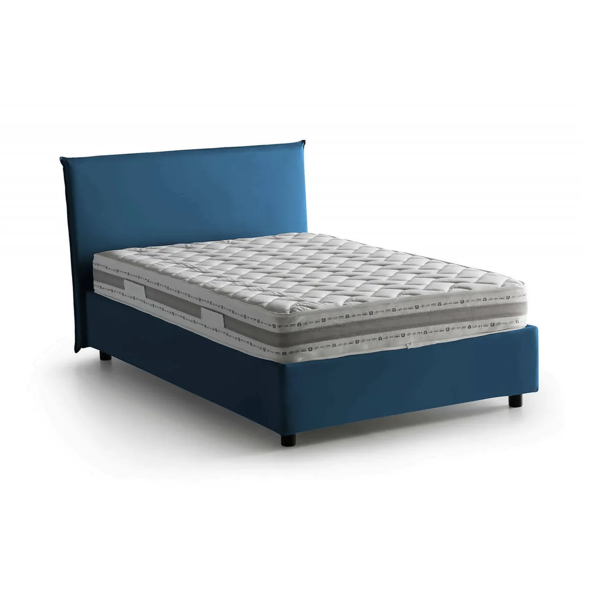 Letto piazza e mezza Alush, con materasso Cm 120x190 incluso, Grigio