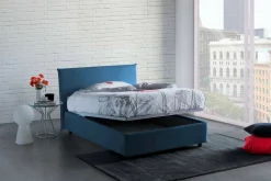 Letto piazza e mezza Alush, con materasso Cm 120x190 incluso, Grigio