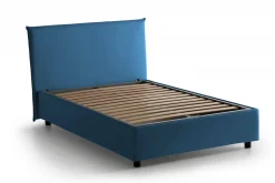 Letto piazza e mezza Alvino, con materasso Cm 120x200 incluso, Blu