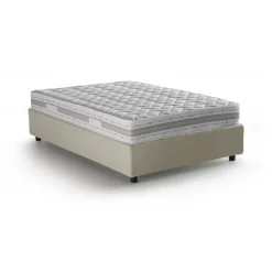 Letto piazza e mezza Alvise, con materasso Cm 120x190 incluso, Beige
