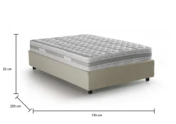 Letto piazza e mezza Alvise, con materasso Cm 120x190 incluso, Bianco