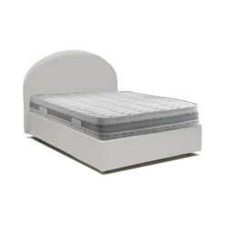 Letto piazza e mezza Ambher, con materasso Cm 120x190 incluso, Bianco