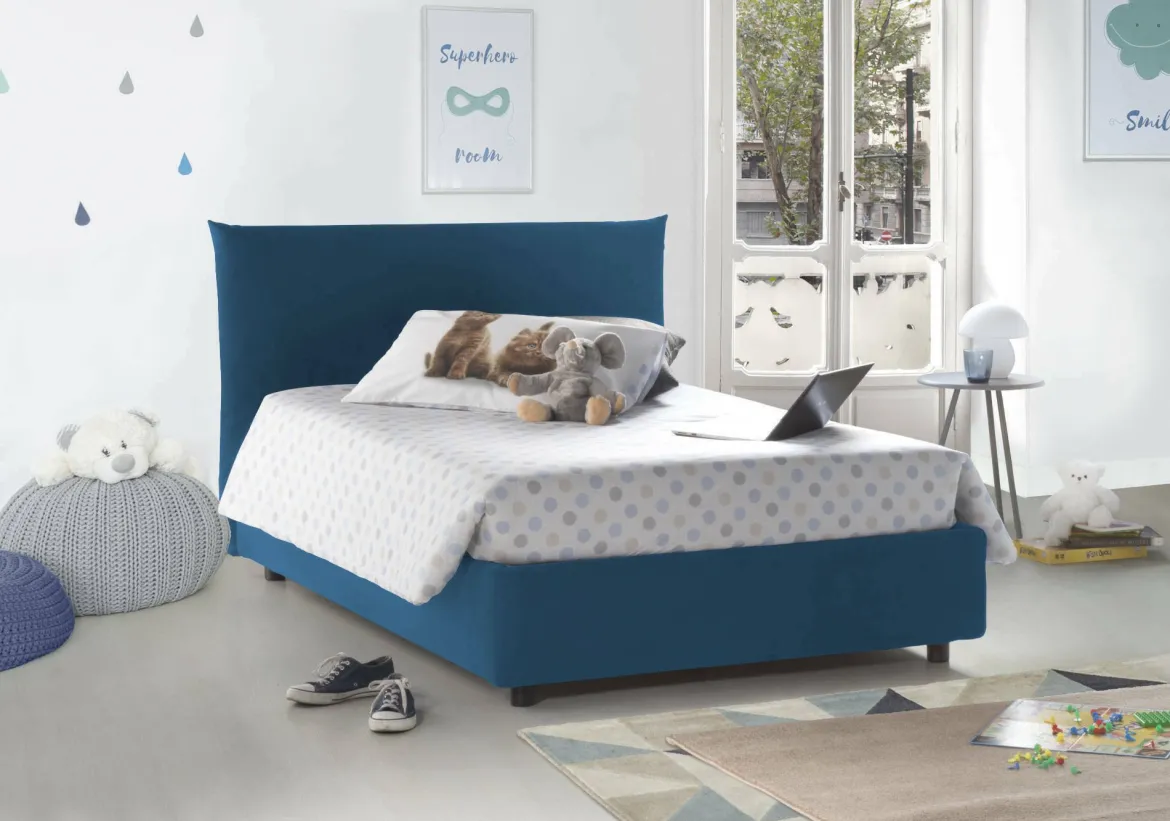Letto piazza e mezza Amorino, adatto per materasso Cm 120x190, Grigio