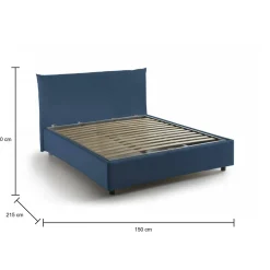 Letto piazza e mezza Amorino, adatto per materasso Cm 120x190, Grigio