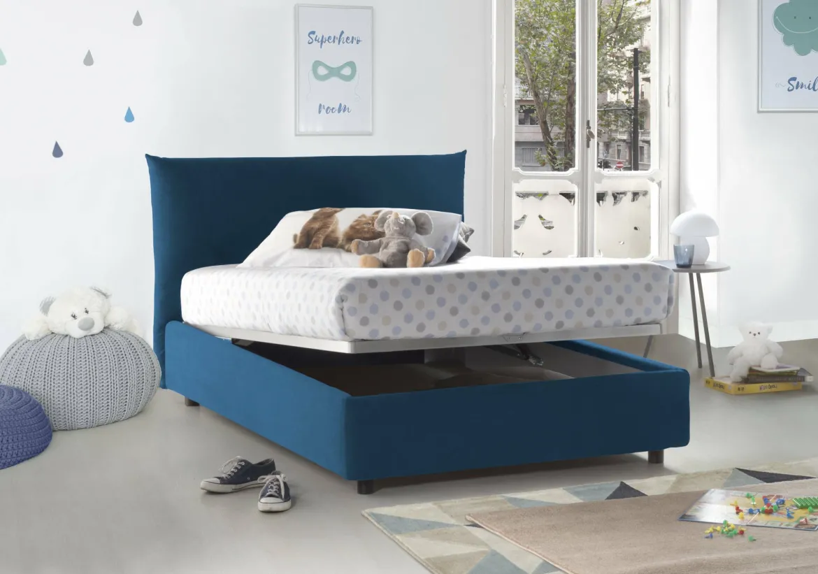 Letto piazza e mezza Amorino, adatto per materasso Cm 120x190, Grigio