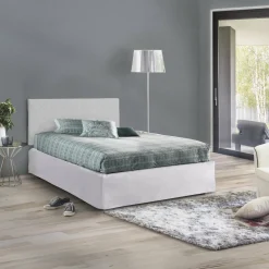 Letto piazza e mezza Anas, adatto a materasso da Cm 120x190, Bianco