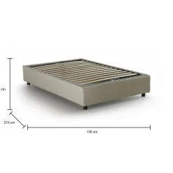 Letto piazza e mezza Andla, adatto per materasso Cm 120x200, Beige