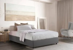 Letto piazza e mezza Andla, adatto per materasso Cm 120x200, Grigio