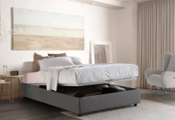 Letto piazza e mezza Andla, adatto per materasso Cm 120x200, Grigio