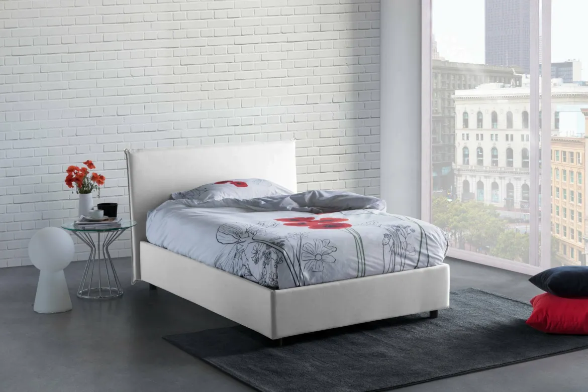 Letto piazza e mezza Anissa, adatto per materasso Cm 120x200, Blu