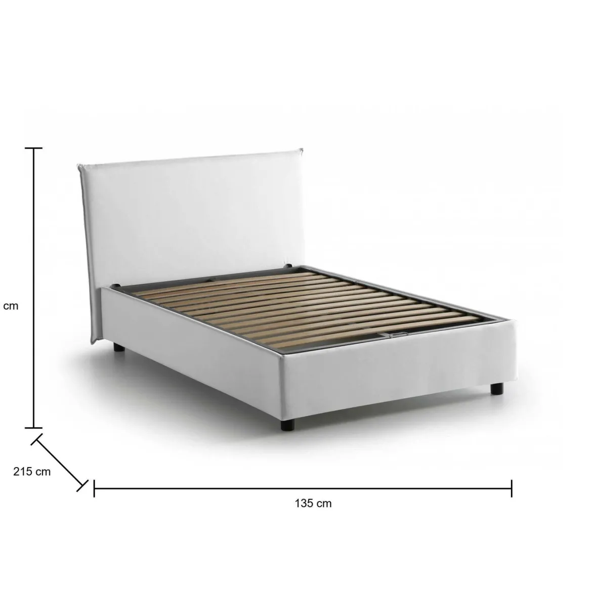 Letto piazza e mezza Anissa, adatto per materasso Cm 120x200, Blu